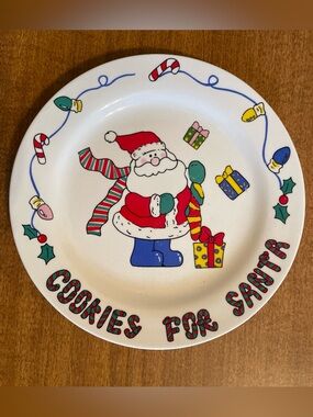 Vintage Cookies For Santa Plate 7.5”